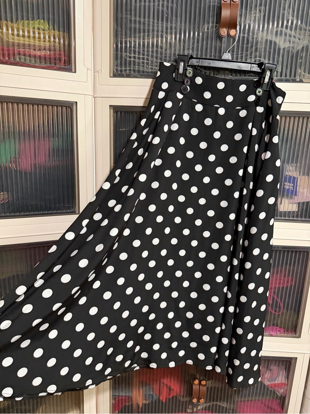 SHEIN Black & White Polka Dot Circle Skirt